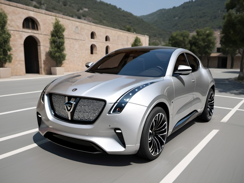 Prompt:  car, glossy metallic finish, lights reflecting on the car, dynamic and sleek design, high quality, dynamic design 2025 devrim car 