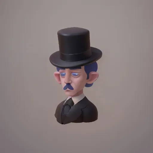 Prompt: Sad Jewish person with long nose and top hat and side locks