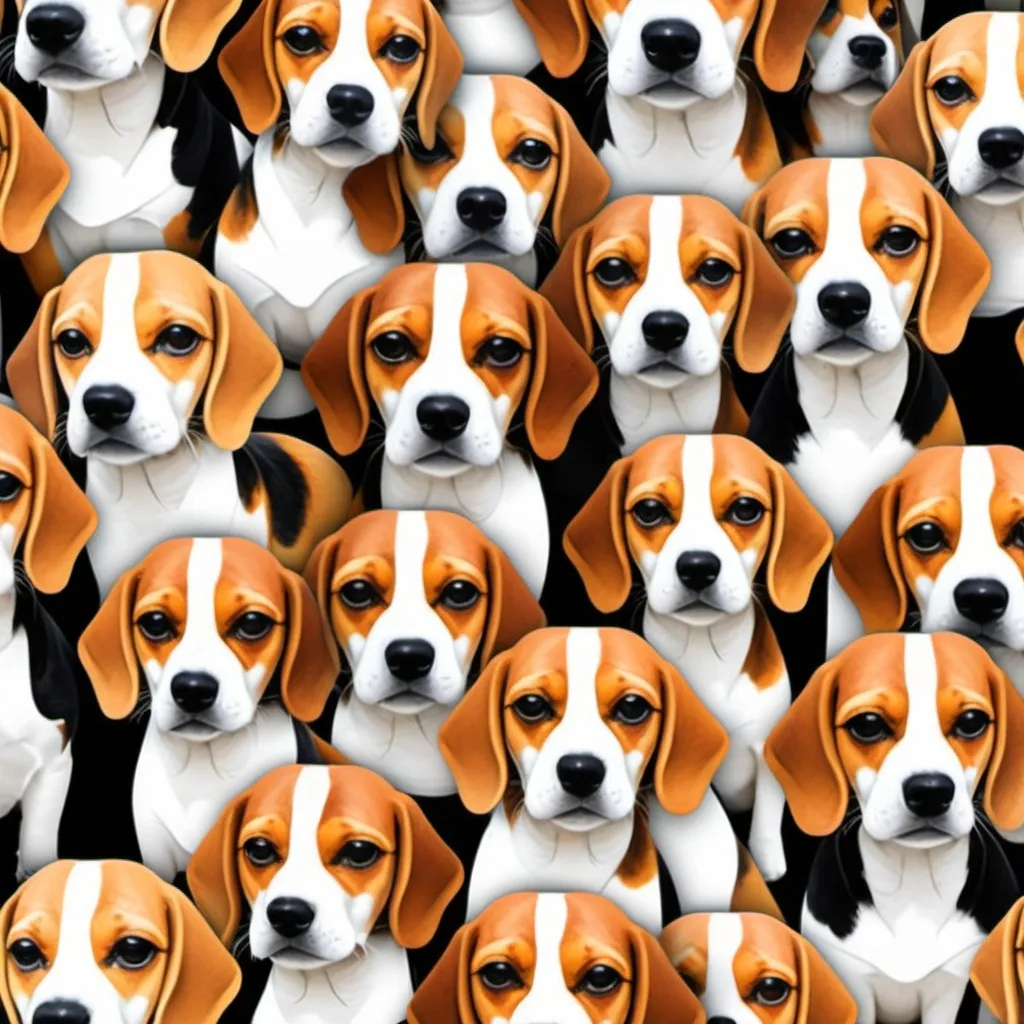 Prompt: créame un patrón o un mosaico de beagles