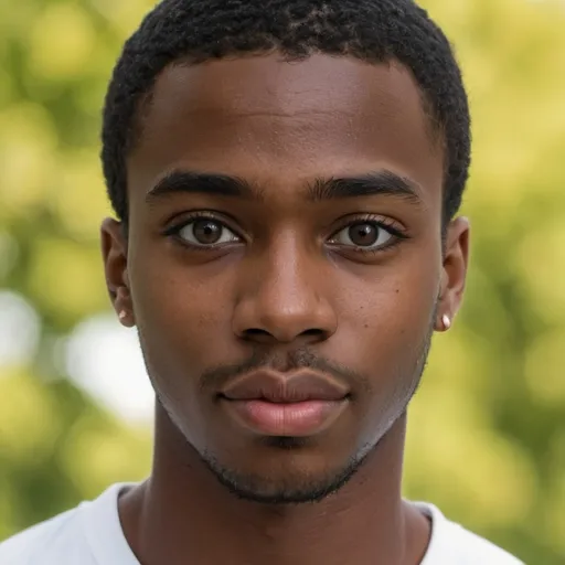 Prompt: black young man with hazel brown eyes 