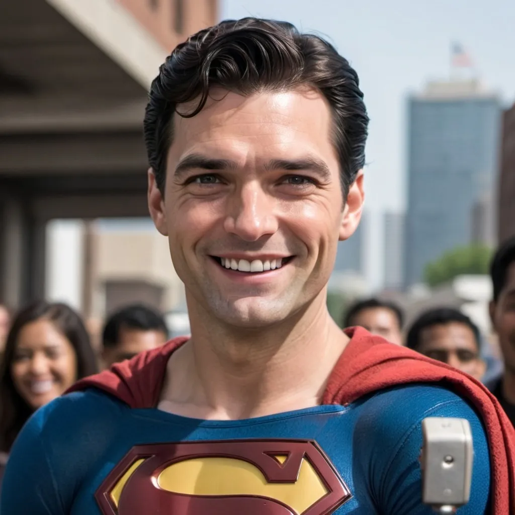 Prompt: Superman smiles
