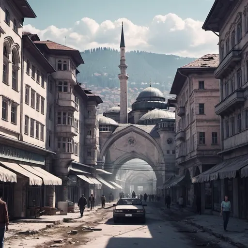 Prompt: Sarajevo in the future style