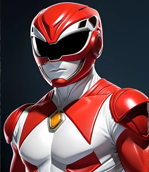 Prompt: **Design prompt for the Red Ranger in "Mighty Morphin Power Rangers" (Phoenix Theme - male):**

Create a visually appealing design for the male Red Ranger, incorporating flame and phoenix-themed elements to align with his Phoenix Zord. Consider details such as the helmet, suit, chestplate, belt, boots, gloves, and morpher. The helmet should incorporate phoenix-like accents, and the suit may utilize a vibrant color palette inspired by the flame environment, incorporating reds and whites.

Explore the inclusion of subtle phoenix feather or patterns on the red parts of the suit. The chestplate could feature a stylized phoenix emblem, symbolizing the Red Ranger's connection to the Phoenix Zord. The belt might incorporate design elements inspired by a phoenix's flame feathers or other phoenix-related motifs.

Ensure the boots and gloves provide both style and protection, possibly with metallic plating featuring phoenix-like textures. The morpher should resemble a mythical artifact with an engraved phoenix emblem, serving as a key to access the morphin grid and summon the Red Ranger powers.

This design aims to capture the essence of flame, emphasizing the male Red Ranger's connection to the Phoenix Zord and the natural world. Adjustments can be made based on specific preferences or additional details.

full view, full body view, Comic book style, digital art, retro-futuristic, Tokyo Ghost style, Sean Murphy inspired, high contrast, gritty urban, professional artwork