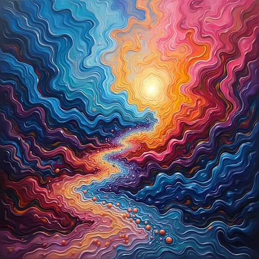 Prompt: A psychedelic abstract with swirling patterns and bright colors. blend oil and water