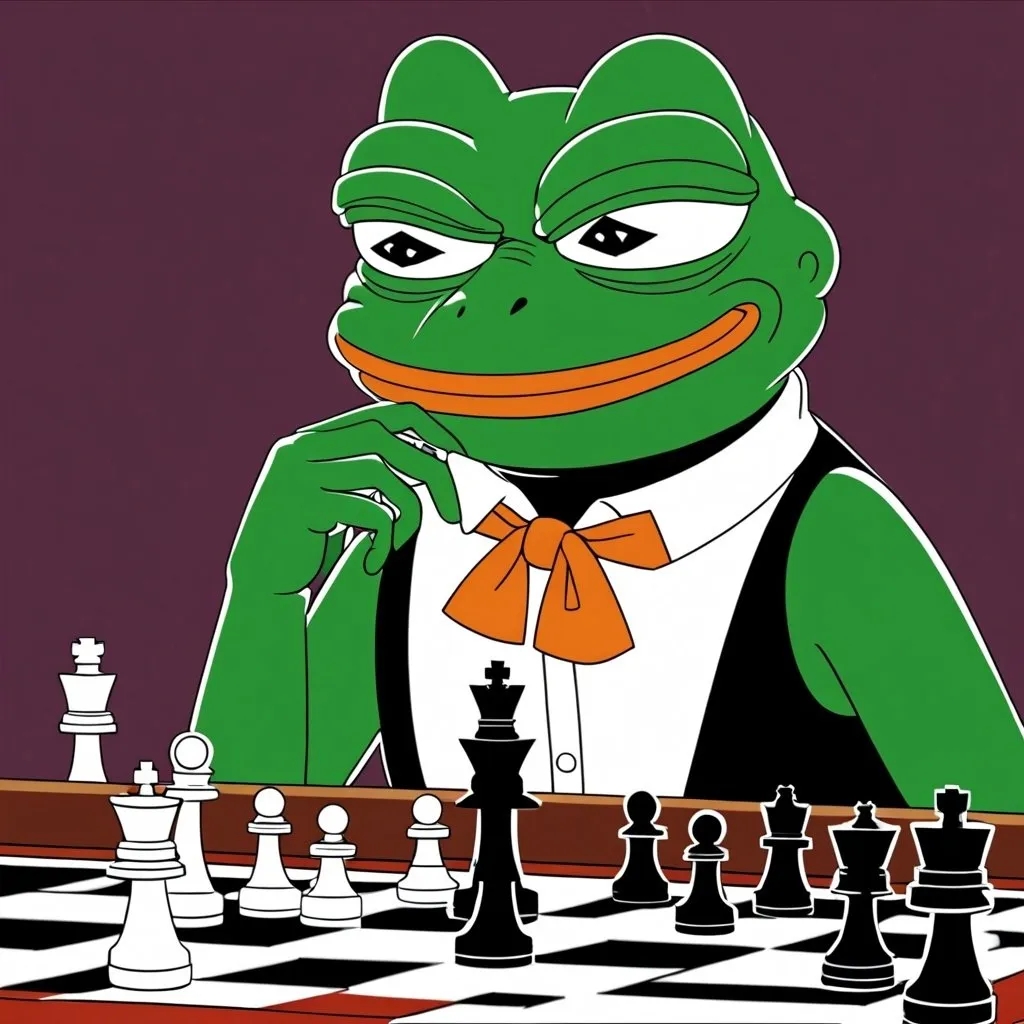 Prompt: pepe playing chess
