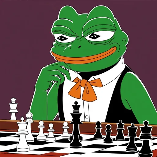 Prompt: pepe playing chess
