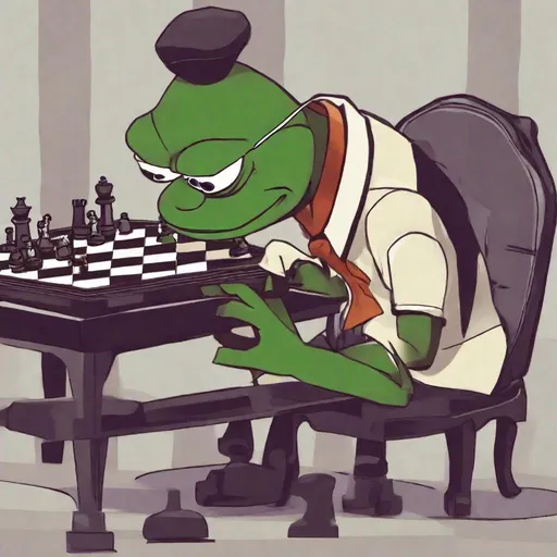 Prompt: pepe playing chess
