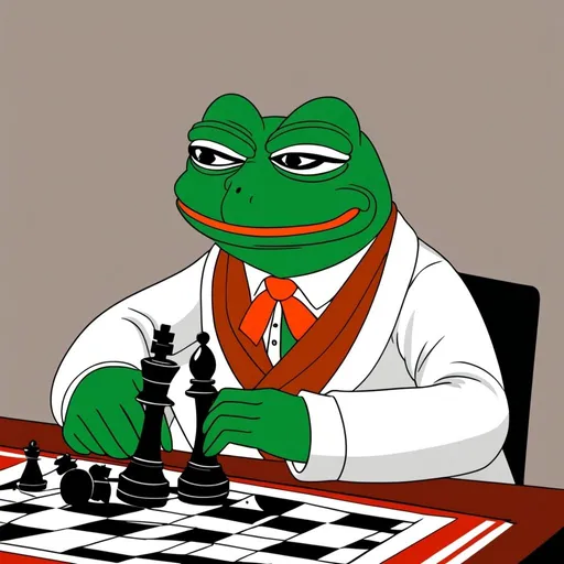 Prompt: pepe playing chess
