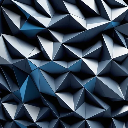 Prompt: a rigid, imposing 3D geometric form—such as a towering, angular prism or an elaborate, interlocking lattice. The structure is characterized by sharp edges and complex facets, symbolizing relentless pressure and an unyielding focus on achievement. The color scheme features stark, intense hues like steely grays and deep blues, reflecting a constant drive for performance and a sense of dissatisfaction. The form’s intricate, tightly packed design emphasizes the relentless pursuit of goals and the dismissal of rest or relaxation, while avoiding the harshness of guilt or worthlessness associated with the Punitive Parent.