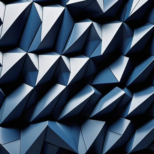 Prompt: a rigid, imposing 3D geometric form— a towering, interlocking lattice. The structure is characterized by sharp edges and complex facets, symbolizing relentless pressure and an unyielding focus on achievement.  stark, intense hues like steely grays and deep blues, reflecting a constant drive for performance and a sense of dissatisfaction. The form’s intricate, tightly packed design emphasizes the relentless pursuit of goals and the dismissal of rest or relaxation