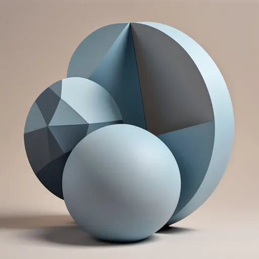 Prompt: a 3d model of soft, subdued geometric forms— rounded, overlapping shapes and blurred edges—that convey helplessness and resignation. muted grays and pale blues, reflecting sadness, guilt, and a sense of defeat. The shapes are often clustered and passive, symbolizing dependency and a desire to avoid conflict. The overall design lacks sharp contrasts, illustrating the reluctance to challenge one's schema and the inclination to accept and minimize harm.