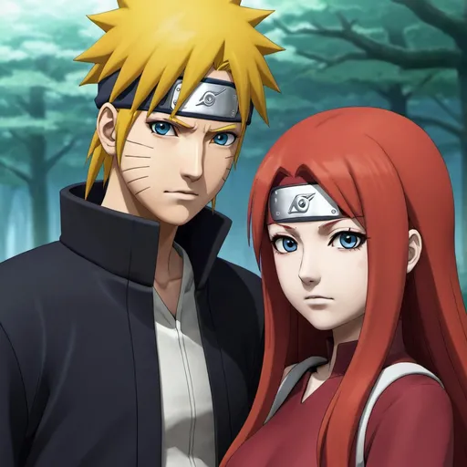 Prompt: Kushina and Minato from Naruto