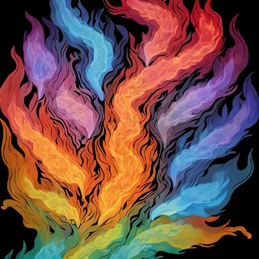 Prompt: mind, brain, creative, fire, flames, curious, professional, shades of compassionate blue
