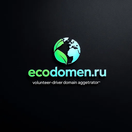 Prompt: Prompt: (для DALL·E, Midjourney, Stable Diffusion)
Design a modern, minimalistic logo for ecodomen.ru, a volunteer-driven domain registrar aggregator.

Concept & Values: The logo should reflect themes of digital openness, eco-consciousness, and community collaboration. The project connects people with sustainable and affordable domain registration options.

Design Style:
– Clean, simple, and scalable
– Flat or slightly 3D style, suitable for both web and print
– Memorable shape or symbol (abstract or literal)

Color Palette:
– Primary colors: green (for sustainability) and blue (for trust and technology)
– Neutral or white background

Elements to Explore:
– Globe, network nodes, connection dots
– Leaves, digital trees, eco icons
– Web symbols (dots, links, “.ru”)

Avoid overly complex or corporate styles. The logo must look approachable, fresh, and aligned with grassroots, volunteer-led innovation.