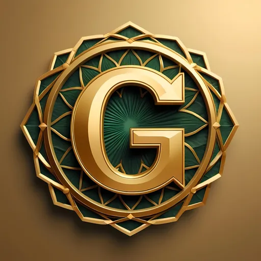 Prompt: Golden Logo with huge G N in the center