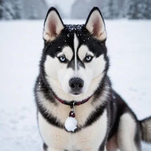 Prompt: husky in the snow
