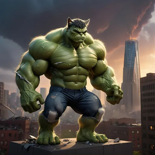 Prompt: cat in hulk


