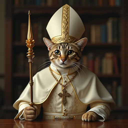 Prompt: An Pope cat