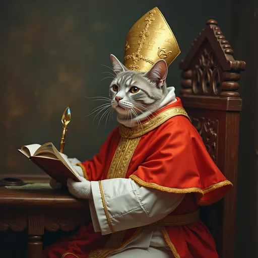 Prompt: An Pope cat