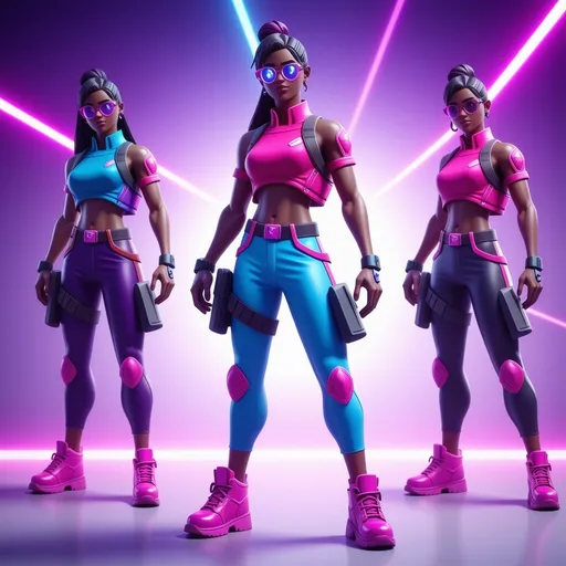 Prompt: (character concept) Fortnite battle royale skin, (dynamic pose) unique outfit design with intricate details, vibrant colors, (highly detailed texture) stylish accessories, (futuristic elements) set against an action-packed background, (exciting ambiance) showcasing chaos of battle, (4K high quality), (sleek finishing) capturing the essence of an online gaming experience.