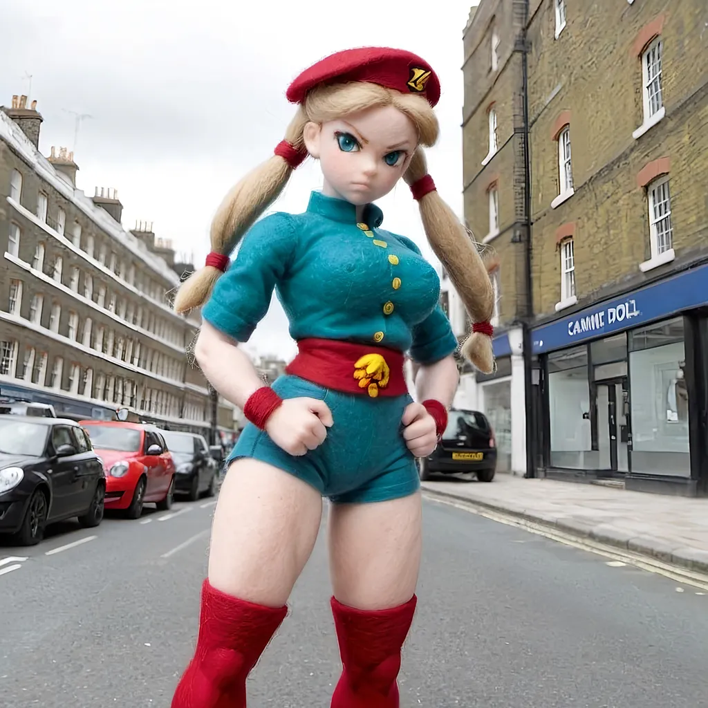 Prompt: Cammy, street fighter,cammy outfit, London cityscape, serious pose, masterpiece