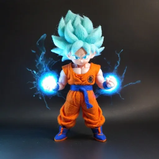 Prompt: Highly detailed anime illustration of Super Saiyan Goku, intense energy blast, dynamic pose, vibrant energy effects, intense and focused gaze, dramatic lighting, powerful aura, best quality, highres, ultra-detailed, anime, action, intense energy, dynamic pose, vibrant colors, dramatic lighting