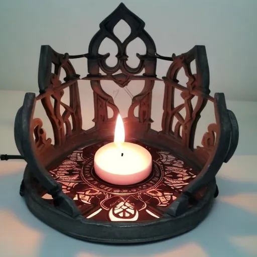 Prompt: Tealight candle holder
Unique design 
Crazy looking
Not simple to draw
Technical drawing worthy
TEALIGHT
Assassins creed 
