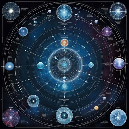 Prompt: A map of the multiverse, infinite branching timelines, infinite universes, portals, ice cold, atom shape