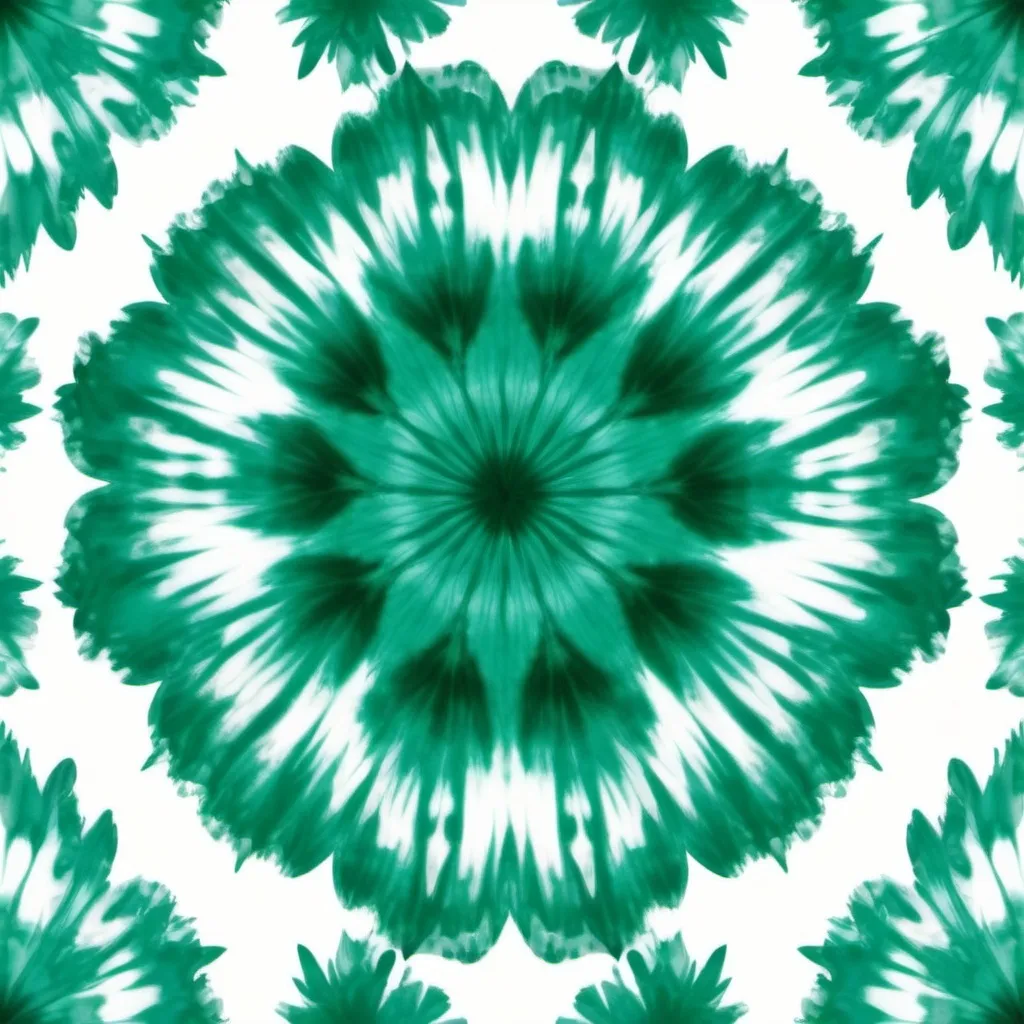 Prompt: abstract tie dye flower in "Pantone 13-0220 Tpx Paradise Green Color" on a white background