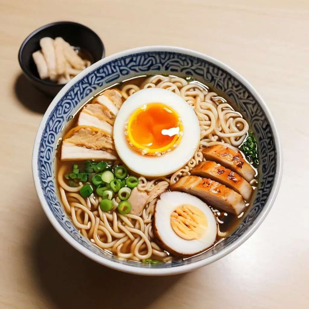 Prompt: Bowl of Ramen with chicken tenders
