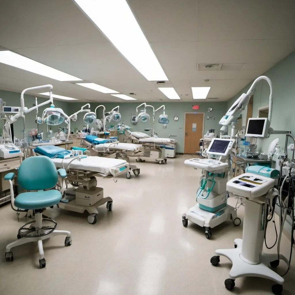 Prompt: room full of medical devices
