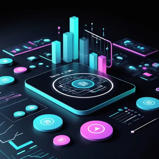 Prompt: (High technology), (iconography), share price growth graph, futuristic design, sleek and modern aesthetic, matte and calming colors, dynamic shapes, high-tech elements, embedded symbolism, energetic vibe, clean lines, abstract representation, ultra-detailed, 4K quality, plainish background, innovative atmosphere. Embed small icons of sectors like technology, industry, cars, aviation etc, scattered across the desert, (aerial top shot of a sand desert), (wavvy sand formations),(high definition), matte classy finish, warm sandy tones, undulating dunes creating a mesmerizing texture, subtle shadows, serene ambiance, captivating composition, modern and professional atmosphere.
