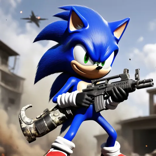 Prompt: call of duty  as sonic


