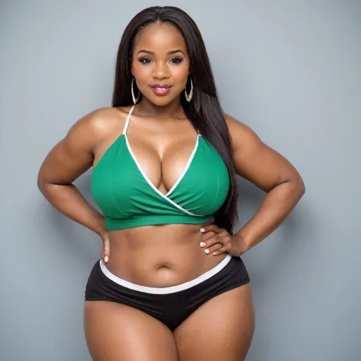 Prompt: Hot South African woman top and curvy