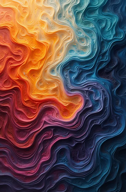 Prompt: Abstract image based on differential equations, fluid and dynamic patterns, shapes evolving in space, chaotic yet orderly, contrasting colors in unusual color schemes, modern artistic style, intricate designs, captivating visual rhythms, high resolution, ultra-detailed, emphasizing the intersection of chaos and clarity, visually stimulating tapestry of lines and curves.