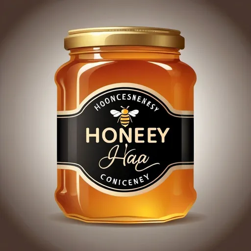 Prompt: Label on a jar of honey, design, vector, conciseness, professional logo