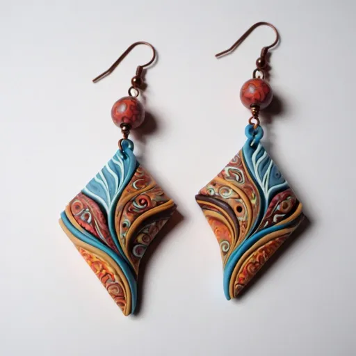 Prompt: options for earrings made of polymer clay, beautiful divorces, interesting, high-quality, beautiful, fair of craftsmen