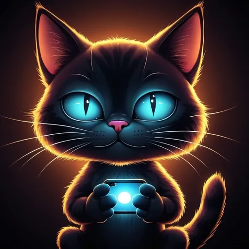 Prompt: Mobile phone wallpaper, tom cat, creates convex and concave effects through light and dark contrast, cartoon, dopamine style