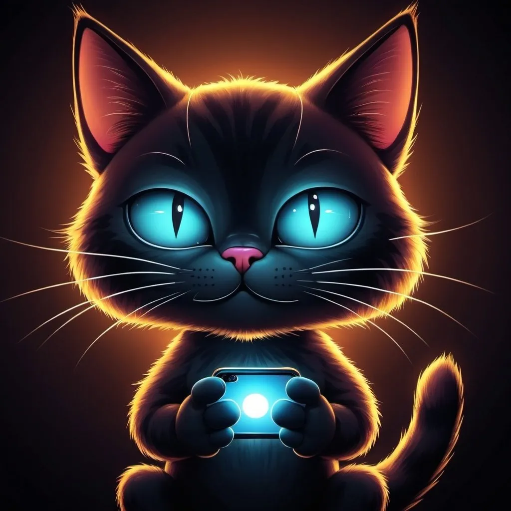 Prompt: Mobile phone wallpaper, tom cat, creates convex and concave effects through light and dark contrast, cartoon, dopamine style