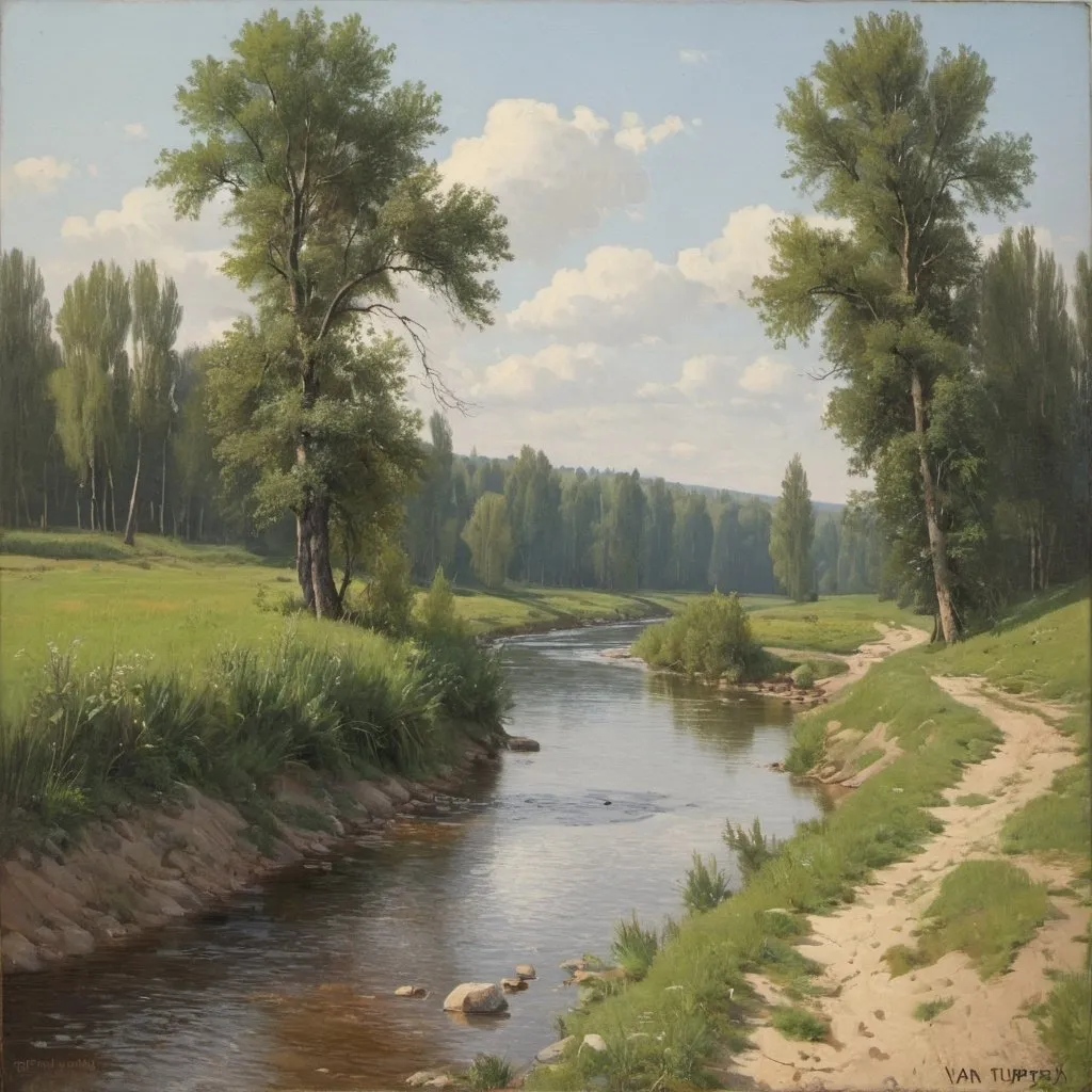 Prompt: landscape with a river, Ivan Tupeyko, IGOR BELKOVSKY.