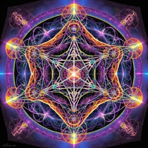 Prompt: Psychedelic Metatron's cube 