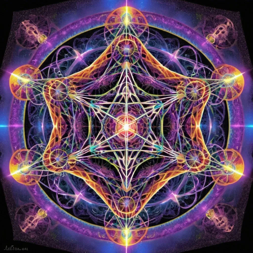 Prompt: Psychedelic Metatron's cube 