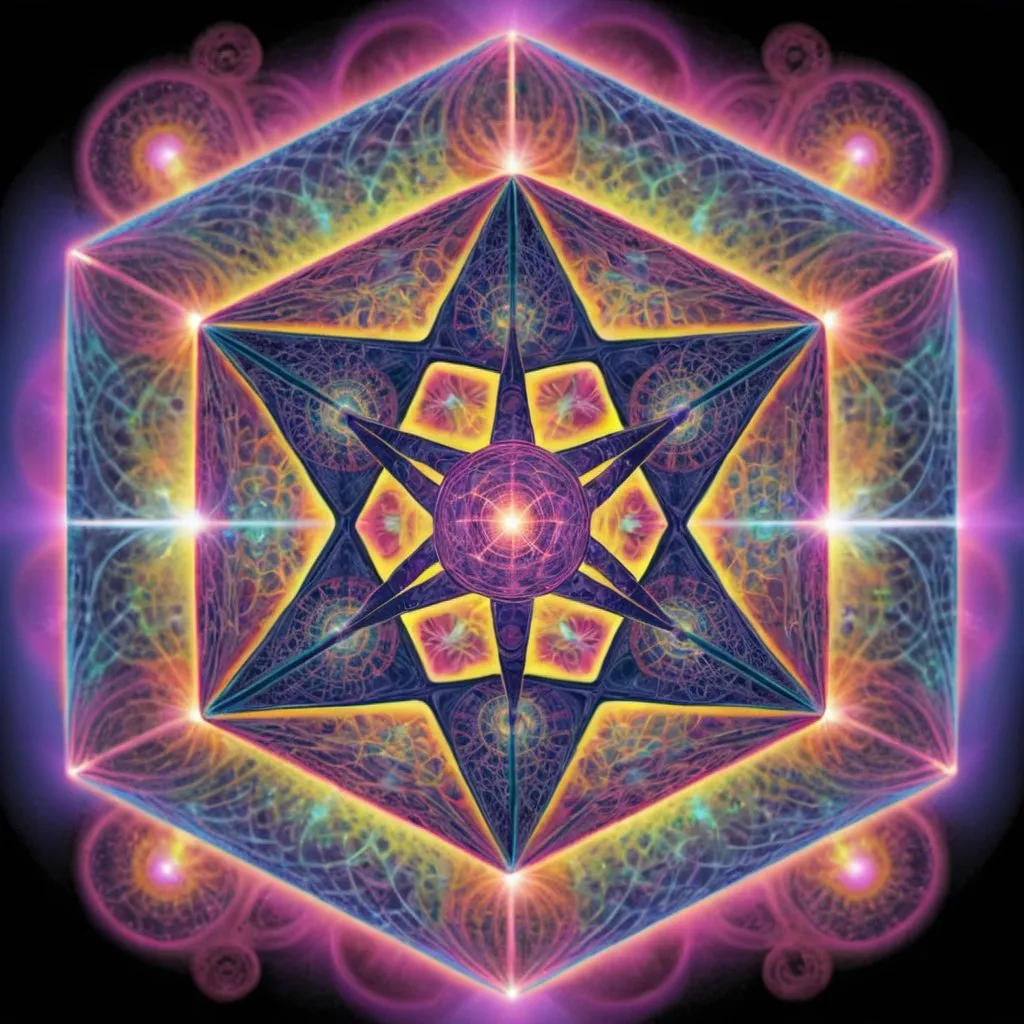 Prompt: Psychedelic Metatron's cube 