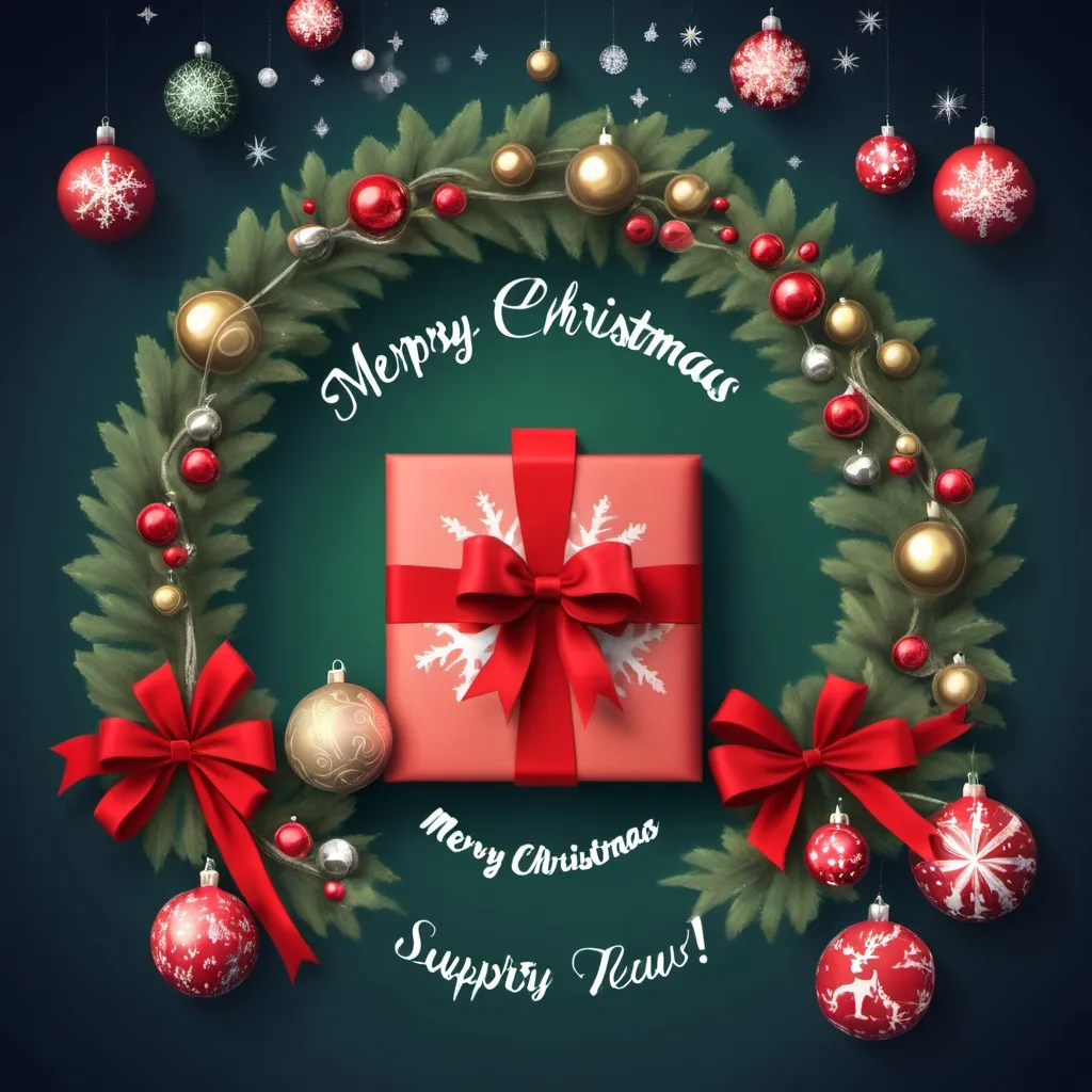 Prompt: Christmas card, wishing a merry Christmas from Supply Chain Security. 