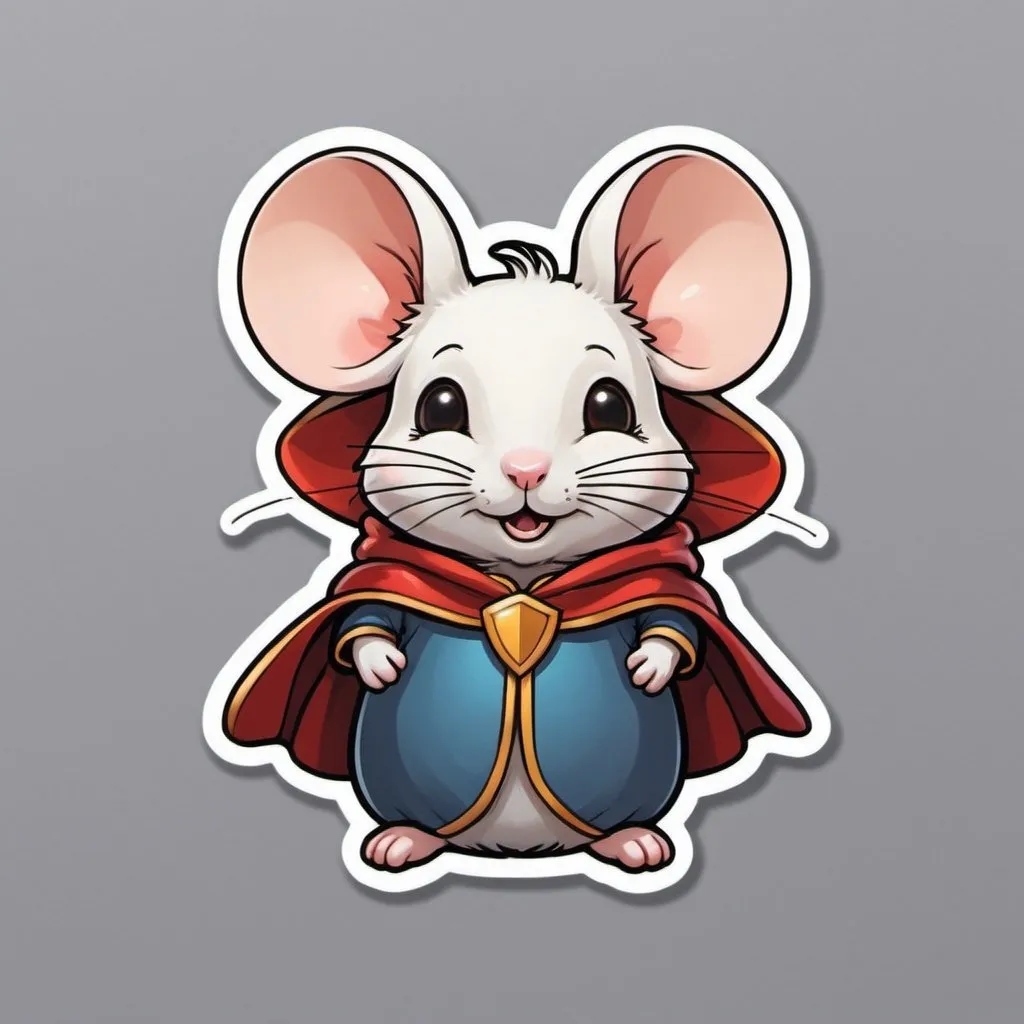 Prompt: A  PLAN sticker of a  MagicMice with a cute cape on a plain background
