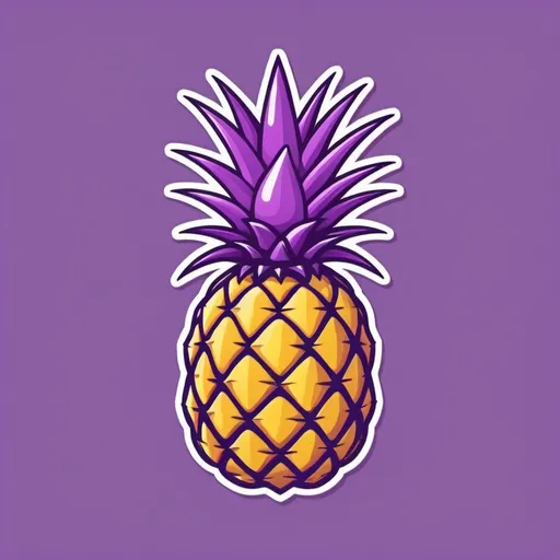 Prompt: can you make a pineapple logo that is cute and purple 
