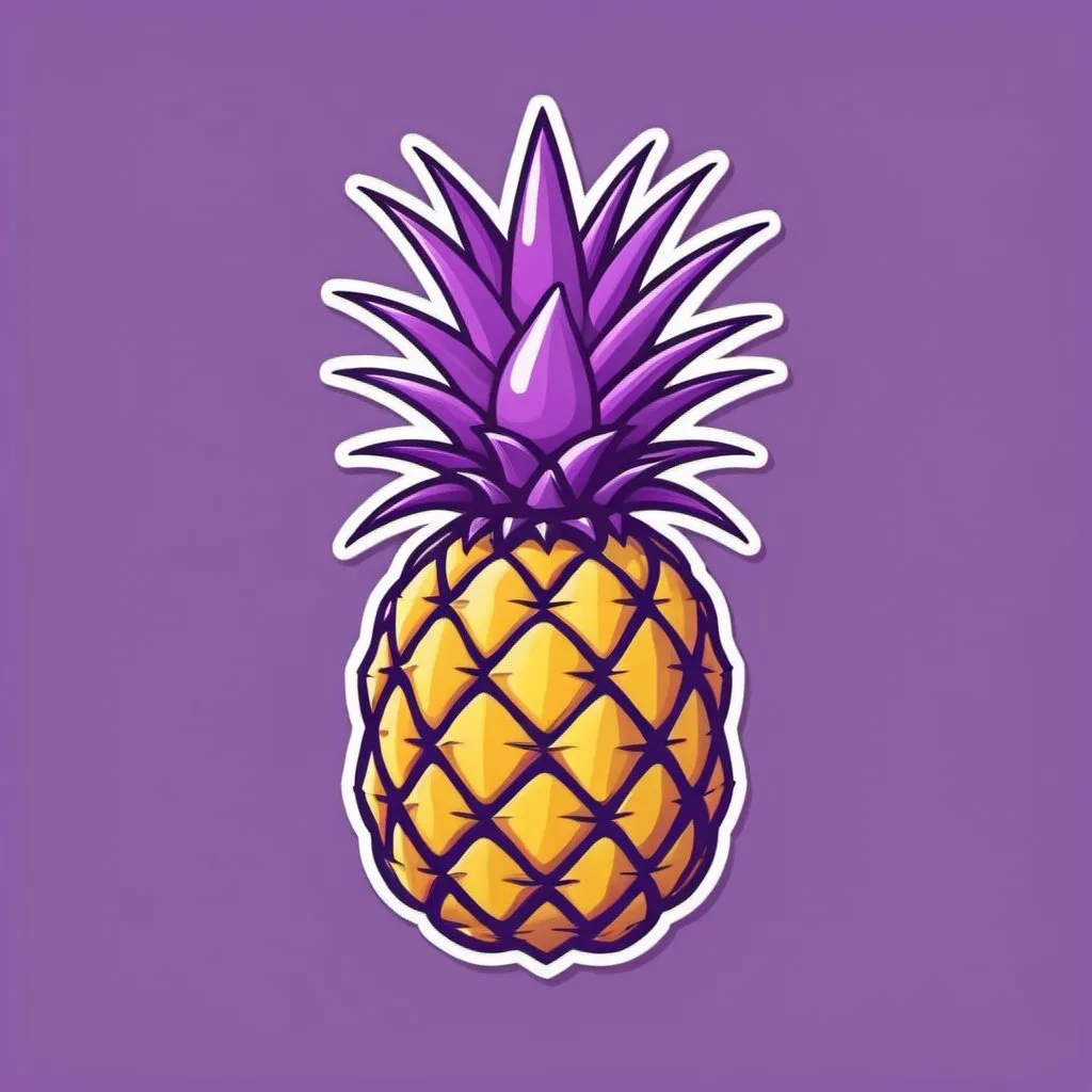 Prompt: can you make a pineapple logo that is cute and purple 