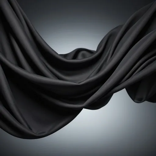 Prompt: black fabric floating in the air, realistic, 4k