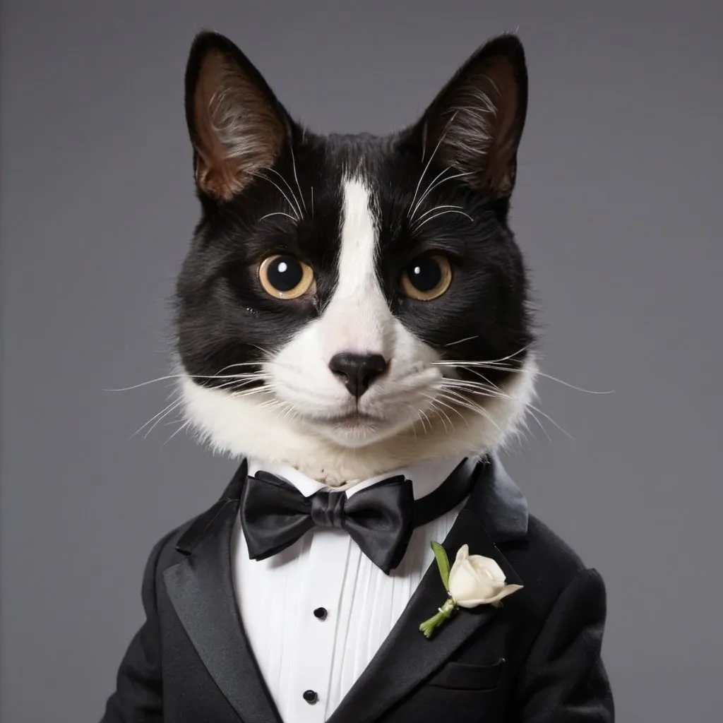 Prompt: Anthropomorphic har in tuxedo