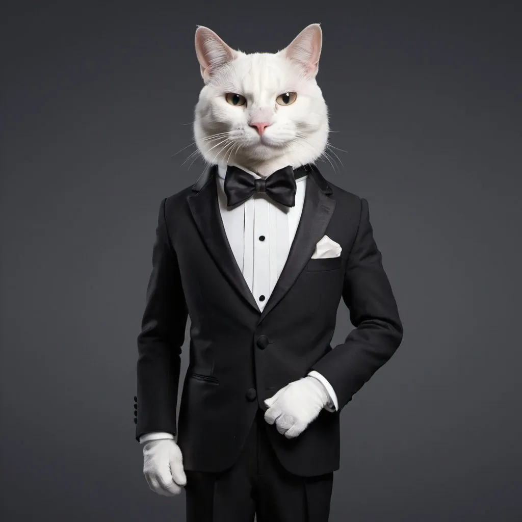 Prompt: Anthropomorphic har in tuxedo